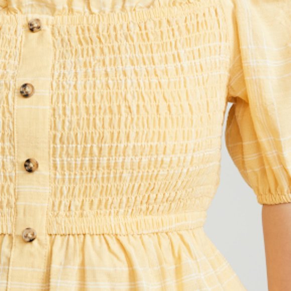 New Fifth Label Hummingbird Check Top Color: Daffodil/White Size: L - Picture 14 of 16